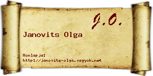 Janovits Olga névjegykártya
