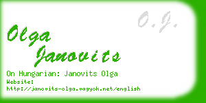 olga janovits business card